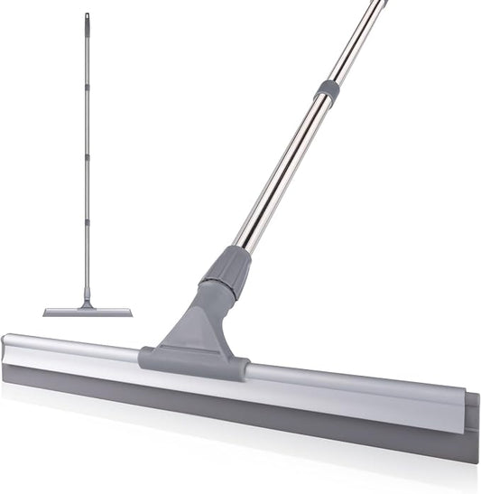 17.3" Floor Squeegee，Squeegee Broom for Floor with 62" Long Handle, Shower Squeegee for Tile Shower Walls,Garage, Deck, Bathroom, Glass,Window, Concrete Floor