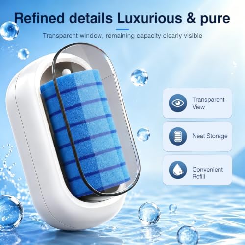 Disposable Toilet Brush Refills 35 Pack, Pre-Inserted Cleaning Heads with Toilet Bowl Brush, Deep Cleaning Scrubbers for Bowl Rim and Corners, Effective Stain Removal