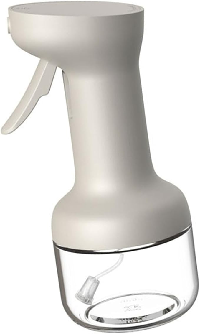 Glass Oil Sprayer Bottle with Drip-Free Nozzle, 280ml white | Pressurized Silicone Pumps for Accurate Liquid Seasoning Distribution and Multipurpose Kitchen Applications