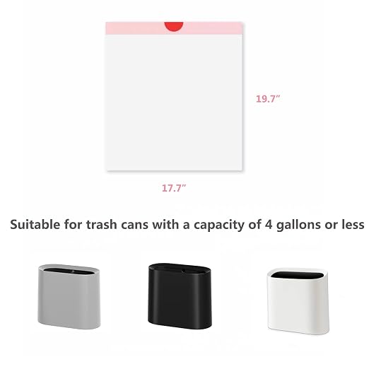 Trash Bags for Bins Up to 4 Gallons,White Small Trash Bags,100 Total | Trash Bags for Bathroom,Kitchen,Office,Living Room,Drawstring Garbage Bags