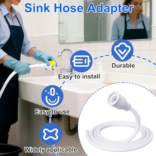 Sink Hose Attachment for Faucet, Adjustable Faucet Attachment Connector Portable Water Fill Accessories for Buckets Tanks