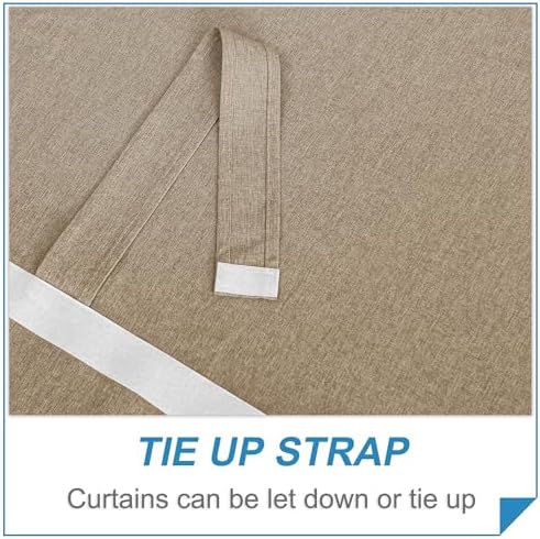 RYB HOME Sidelight Curtains for Front Door, Window Covering No Drill | Thermal Insulated, Linen Blend, Privacy Assured, Small Shade for Side Patio Glass French Door, W12 x L69, Mocha, 1 Panel