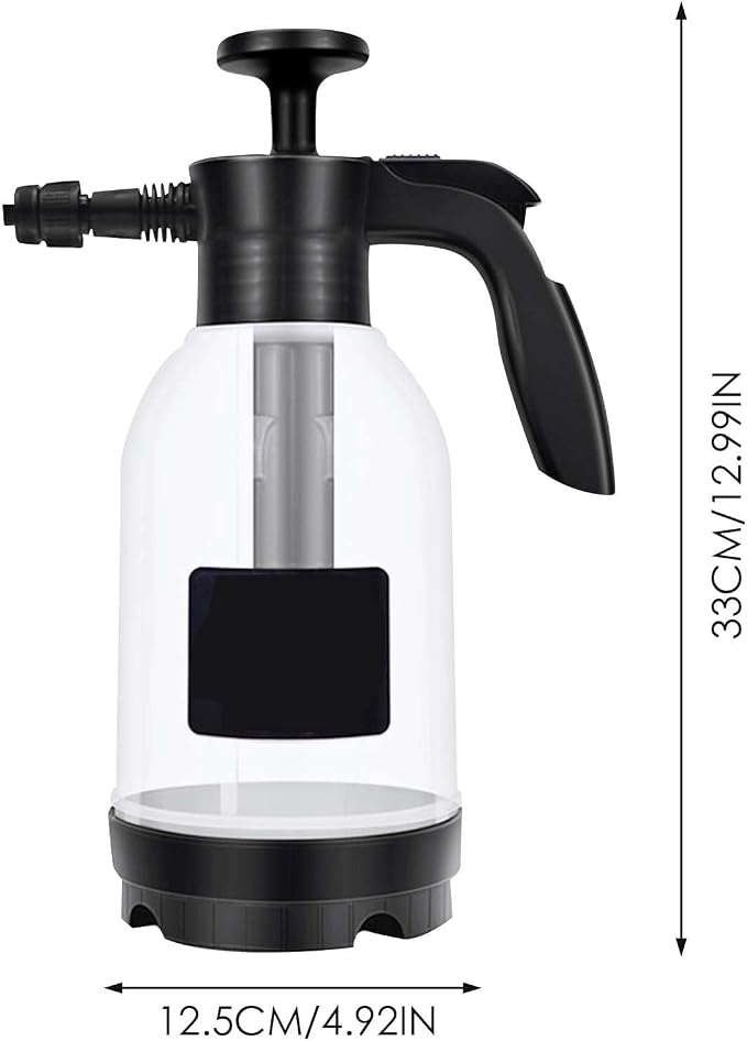 2L High Pressure Car Wash Sprayer, Hand Pressure Snow Foam Car Wash Sprayer, Foaming Sprayer, Hand Pressurized Soap Sprayer for Home Cleaning, Spraying Weeds, Car Detailing, Garden (A, One Size)