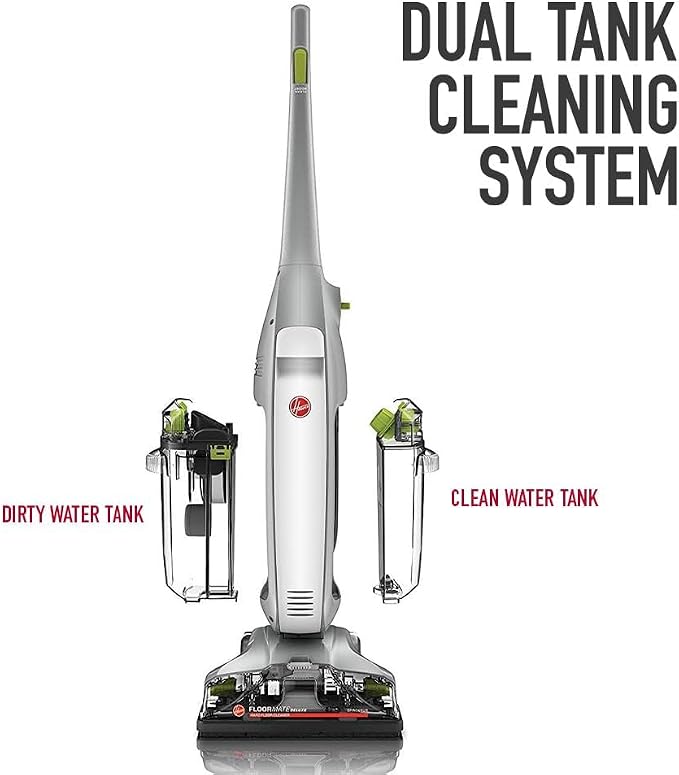 Hoover FloorMate Deluxe Hard Floor Cleaner Machine, Wash and Dry Mode | Lightweight Cleaning Machine, Floor Scrubber with Spin Scrub Brushes, Ideal for Hardwood, Vinyl, Tile, Laminate and More