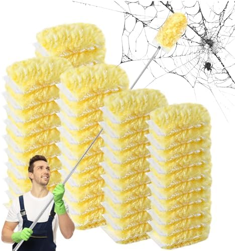 Duster Refills,Static Dust Removal Compatible with Swiffer for Dusting 30ct | Cobweb Duster with 84“ Extension Pole,Disposable Dusters Kit Retractable for Electronics,Furniture,Blinds,Ceiling Fans