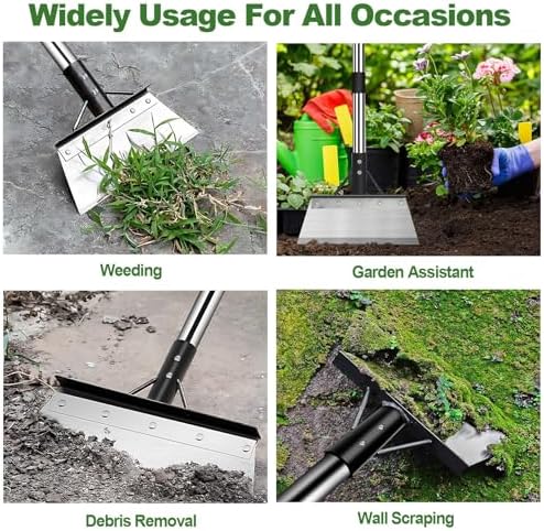 INCIKITI Multifunctional Garden Cleaning Shovel, Flat Shovel | Flat Shovel with 59" Adjustable Handle, Snow Ice Scraper, Outdoor Spade Tool for Weeding, Lawn Edging, Ice Removal