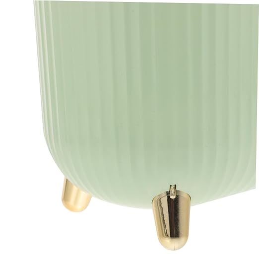 Slim Plastic Trash Can with Lid Narrow Waste Bin for Kitchen Bedroom and Bathroom Space-Saving Garbage Holder for Compact Areas Easy to Clean and Replace Bags