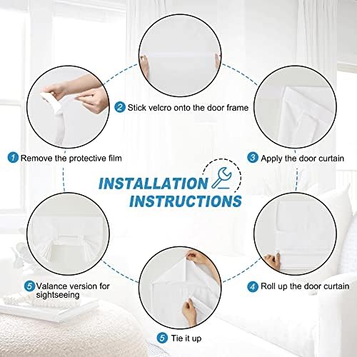 RYB HOME Door Window Curtains Privacy Sunlight Shades for Classroom Cover | Lockdown Shades, Room Darkening, Blocks Views, Thermal Insulated, 2 Adhesive Strips, No Drill, W26 x L20, White, 1 Panel