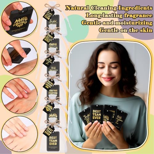 FoldTier 24 Set Housekeeping Week Gifts Bulk Hand Sanitizer Spray | Team Employee Appreciation Gift for Teacher Coworker Staff Nurse, 0.67 oz Mini Mist Hand Sanitizer Spray Travel Size with Tag