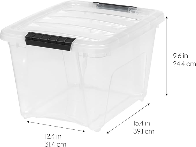IRIS USA 6-Pack 19 Quart Storage Bins with Lids, Clear | Clear design makes contents easy to find, Great for linens, décor, closet storage, and supplies, Nestable design saves space