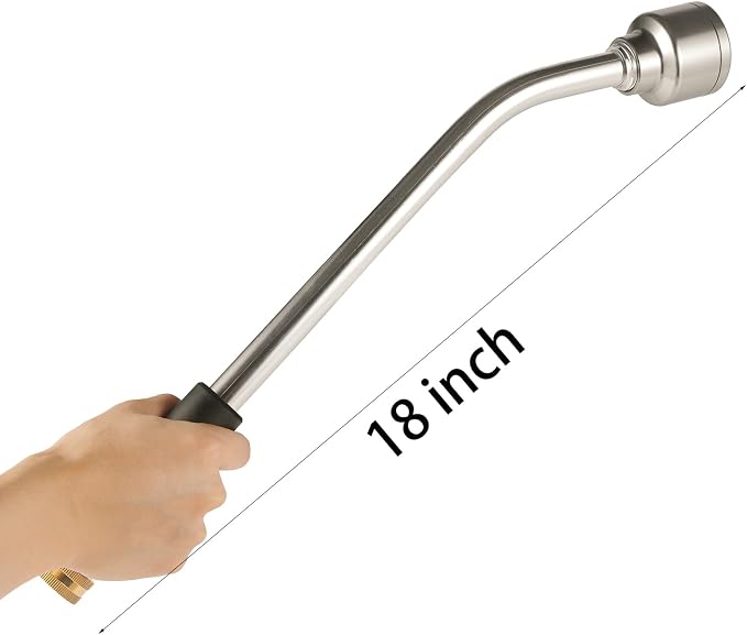 18-inch Soft Rain Watering Wand with Shut Off Valve, 400 Holes Per Inch | Lightweight and Durable Metal Gentle Watering Wand Perfect for Hanging Baskets, Planters, Garden, Shrubs and Seedbed