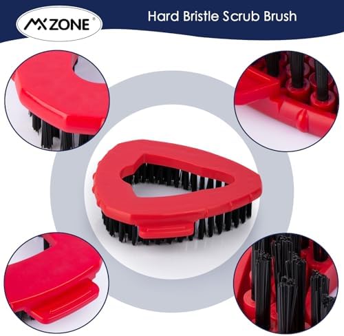 Spin Mop Scrub Brush Head Replacement for O-Cedar EasyWring 1-Tank, 2-Pack | Scrubber mop head with hard PP bristles and 180-degree swivel tackles soap scum; not compatible with RinseClean 2-Tank.