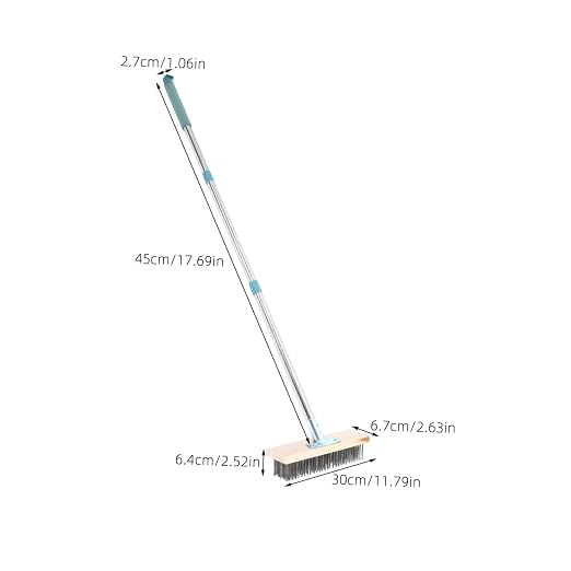 IMIKEYA Deck Cleaning Brush Wire Scrub Brush Long Handle 138cm for Concrete Floor Patio Moss Removal Outdoor Garden Use