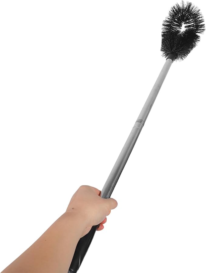 Yardwe Fountain Duty Brush Inch Outdoor with Long 31.5 Cleaning Stainless Steel Handle and Heavy Multi-Purpose Tool for Removal and High Gutter Roof Debris Ceiling