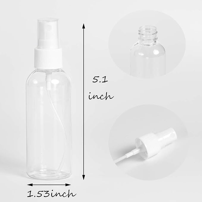 40 Pack Small Spray Bottle, 2.7oz/80ml Travel Spray Bottle | Fine Mist Plastic Spray Bottle, Refillable & Leak Proof Sprayer for Hair, Face Toner, Cleaning, Plants with Labels