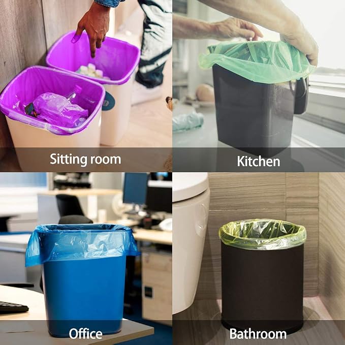 Teivio Medium Clear Trash Bags 8 Gallon 200 Count Kitchen Garbage Bags | Fit 25-30 Liters,6,7,8,9Gal,Small Plastic Waste Basket Bins Can Liners for Home Bathroom Office Car,Unscented