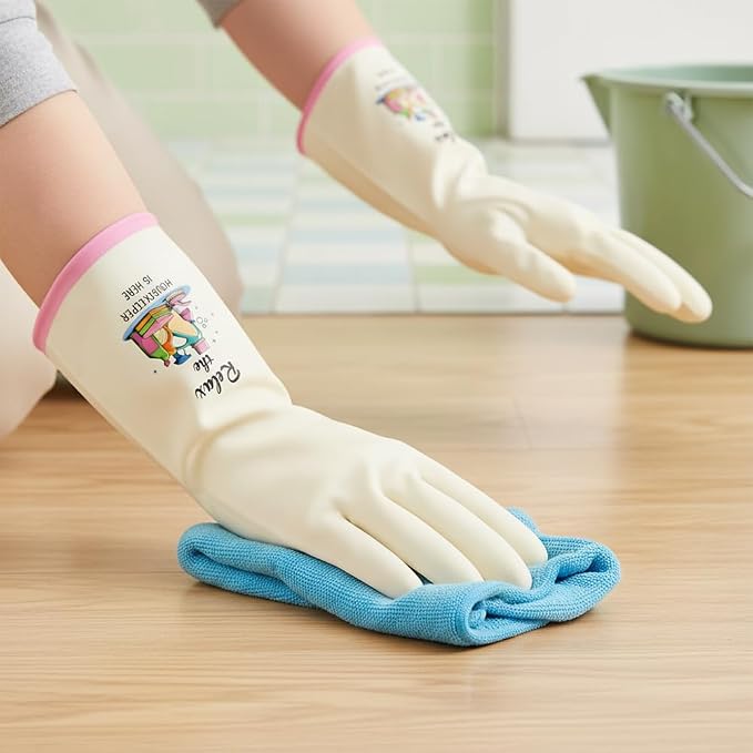 Rubber Cleaning Reusable Gloves, Practical House Warming Gifts | Dishwasher Reusable Gloves, Dishwashing Kitchen Household Essentials, Housewarming Xmas Cleaning Gifts for Cleaner Friends