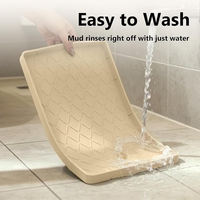 Mateeylife Under Sink Mat Kitchen Waterproof, Silicone Sink Tray 28"X19" | Under Sink Organizer Cabinet Shelf Protective Liner, Multi-use Silicone Mat for Boot Tray & Litter Mat, Khaki