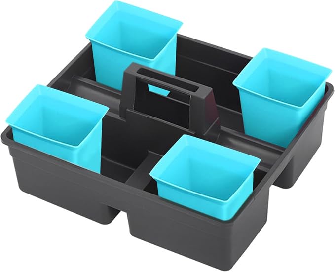 Zerodeko Portable Utility Basket Plastic Storage Caddy Organizer Bin for Hotel Cleaning Supplies Easy to Carry Cleaning Tool Holder Capacity Organizer for Household Use