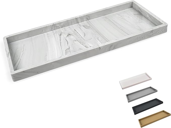 Spacewiser Silicone Countertop & Vanity Tray – 11.7” Bathroom Counter Tray | Bathroom Tray, Bathroom Tray Countertop, Tray for Bathroom Counter, Silicone Kitchen Tray for Counter & Countertop Organizer