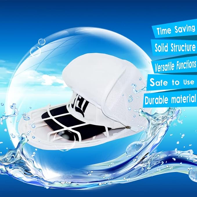 Hat Washer Cage for Washing Machine (2 Pack - White) | Baseball Cap Washer with Mesh Bags, for Washing Machine or Dishwasher, Ball Cap Washers Frame for Flat & Curved Hats