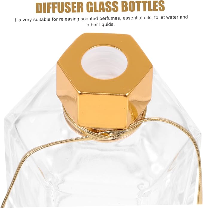 Cabilock 2pcs Aromatherapy Glass Bottles Essential Oil Holders for Home Fragrance Decorative Diffuser Containers Stylish Air Freshener for Living Room Bedroom