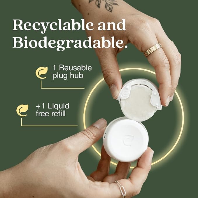 Enviroscent Non-Toxic* Air Freshener Plug-In Plug Hub® Kit for Home, 1 Pack | Non-Toxic* Air Freshener w/ Lemon Leaf & Thyme Scent | Fits Standard Outlets for Daily Use | Pet-Friendly w/ Paper Refill