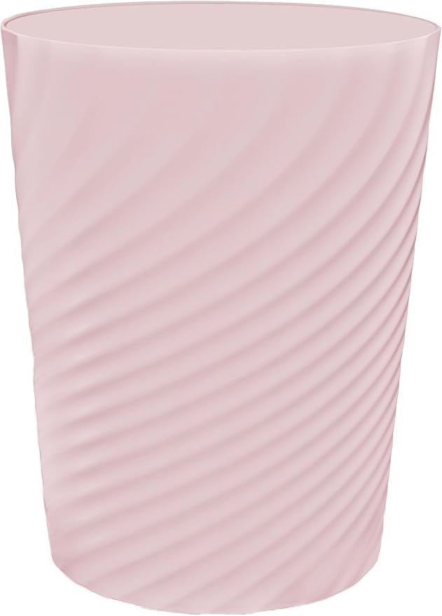 DAJITRE 1.8 Gallon Small Trash Can Wastebasket Recycling Bin Slim Profile for Compact Spaces Bathroom, Office, Bedroom, Kitchen (1.8 Gallon, Pink)