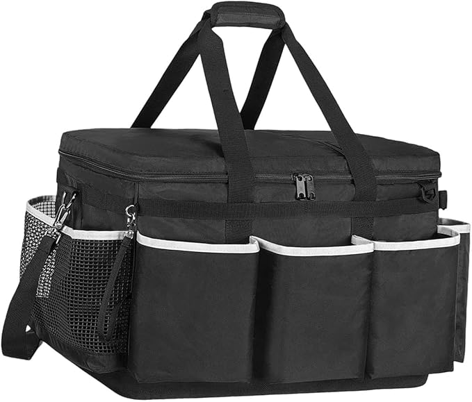 Cleaning Supplies Organizer Portable Cleaner Tools Tote Bag with Shoulder Strap, Large Capacity Tool Bag for Housekeeping, Home, Car, 19.02x12.52x12.52 inch