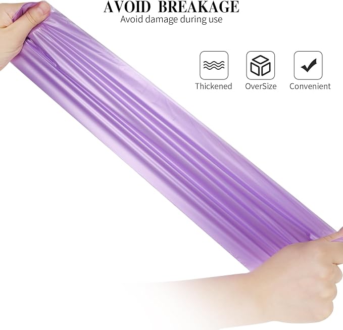 5 Rolls Small Trash Bags - 200 Counts 4 Gallon Small Garbage Bags (Purple) | Durable for home office kitchen Bathroom Bedroom Trash Can liners
