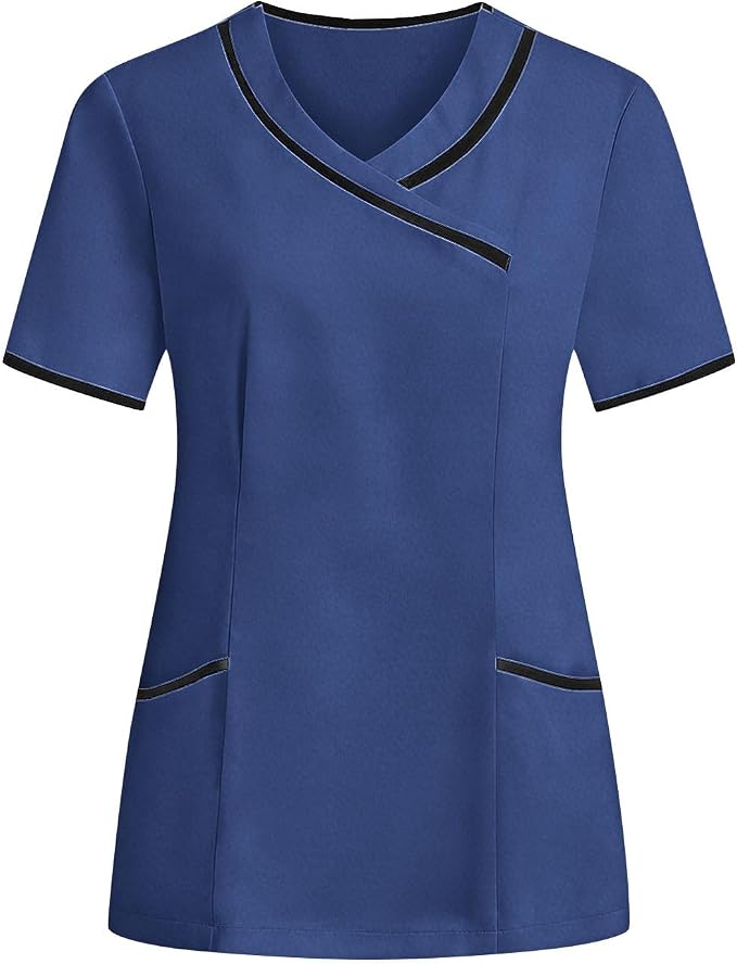 Housekeeping Uniforms - Women Lightweight Stretchy Scrubs for Cleaning Job, Breathable & Easy Care & Moisture-Wicking