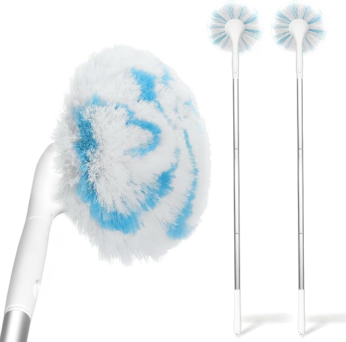 Non-Scratch Tub Tile Scrubber Brush, 48" Long Handle (2-Pack) | Soft Tub Mop, 2026 Version, All-in-One Adjustable Shower Brush for Bathtub, Bathroom, Sink, Faucet, and Wall Tile