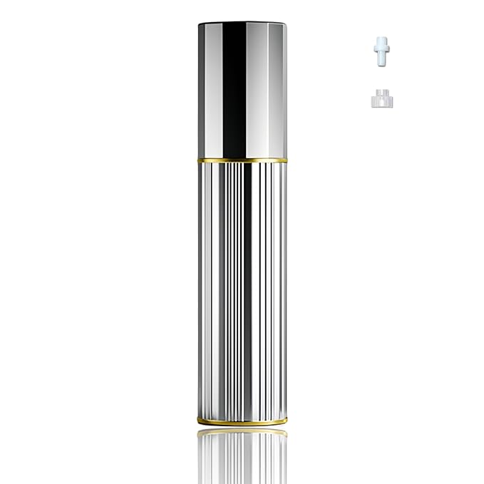 Perfume Travel Refillable Bottle Cologne Portable Atomizer Fragrance Scent Sprayer Pump Fill from Bottom Mini Pocket Size 5ml for Travel Essentials & Best Gift (Silver)
