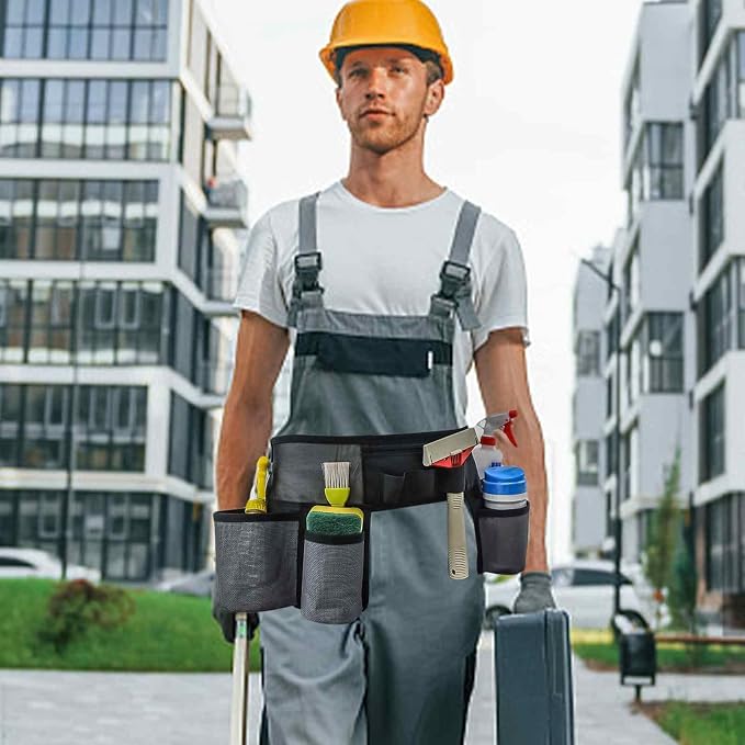 Tool Pouch, Gardening Tool Waist Bag, Cleaning Bottle Belt, Portable Tool Belt, Waist Apron Tool Pouch, House Cleaning Supplies For Housekeeping Water-Resistant Cleaning Caddy Aprons For Cleaning Work