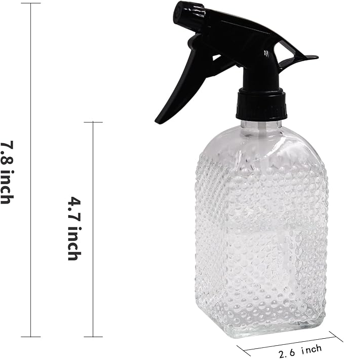 Clear Glass Plant Mister Watering Spray Bottle Adjustable Nozzle 13.5 oz | Fine Mist for Plants Glass Misters Bottle Handheld Pressure Watering Can 400ml Empty Vintage Mister for Indoor Outdoor Garden