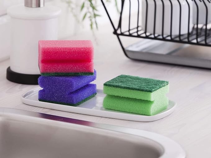 York Non-Abrasive Cleaning Scouring Scrub Sponge for Kitchen Scratch Proof Kitchen Utensil Scrubber Pads for Pots, Pans , Non-Stick Cookware Scrubbers Use for Kitchen, 9.5X7X4.5 Cm-3 Pieces