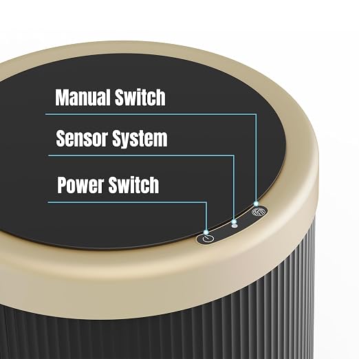 stonespace Bathroom Trash Can Automatic Touchless, 3.7 Gallon, Black | Motion Sensor Trash Can for Toilet, Office, Bedroom, Dog Proof, Waterproof