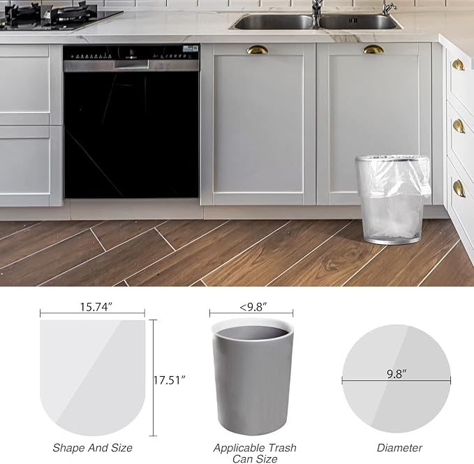 Charmount 1.2 Gallon Small Trash Bags, 200 Count Garbage Bags | Trash Can Liners,fit 4.5-5 Liter Clear for Bathroom, Office, Kitchen Small Trash Can