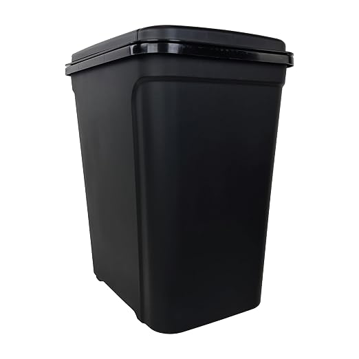 7.6 Gallon Touch Top Trash Can, Black Slim Rectangular Plastic Garbage Bin with Push Lid, Odor Block Waste Bucket Fits Standard 8-Gallon Bags for Kitchen Bedroom Office Dorm Bathroom