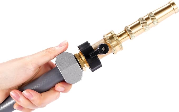3 Pack 3/4" Brass Garden Hose Shut Off Valve | 1-Way Restricted-Flow Water Shut-Off, Fits 3/4 Inch Hose Connector