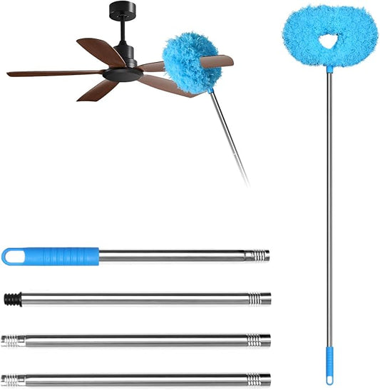 Storystore Ceiling Fan Cleaner Duster, Adjustable Microfiber Duster | 4.2FT Fan Cleaner with 13-50" Pole for Cleaning Fan Blades, Cobwebs, Walls, Doors and Windows, Brush for Dust Removal