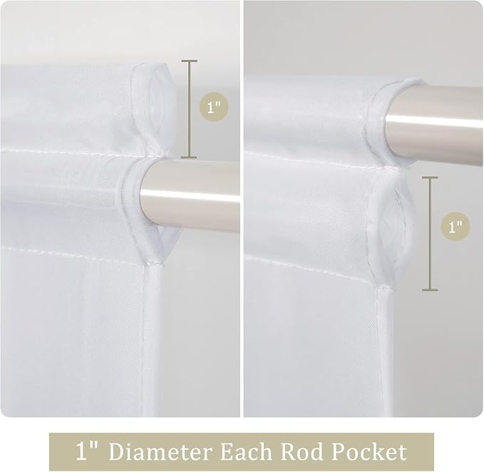 MIULEE White 54 W x 20 L French Door Short Sheer Curtains | Light Filtering Window Treatment Curtain for Glass Door, Tieback, 2 Panels, Set of 2