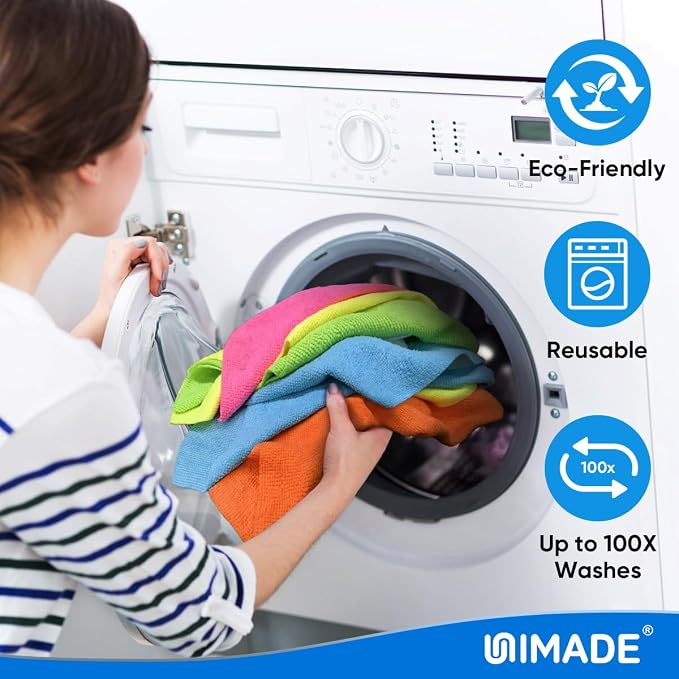 Microfiber Cleaning Cloth, 50PK Reusable Microfiber Cleaning Cloth | Shop Rags Bulk Lint Free Cleaning Towels for Car Kitchen Automotive Bar Mechanic Restaurant Garage, 11.5"x11.5", Multicolor