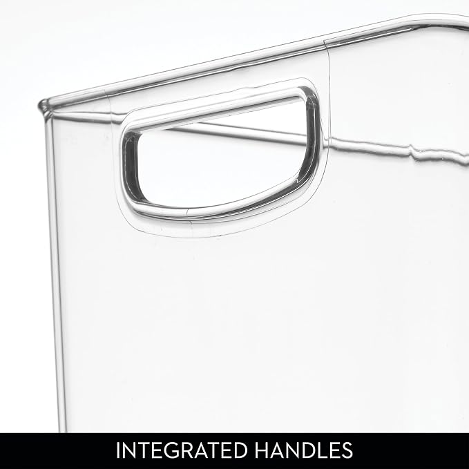iDesign Pantry Bin with Handles, Clear | Kitchen Storage, For Cabinets, For Pantry, For Fridge