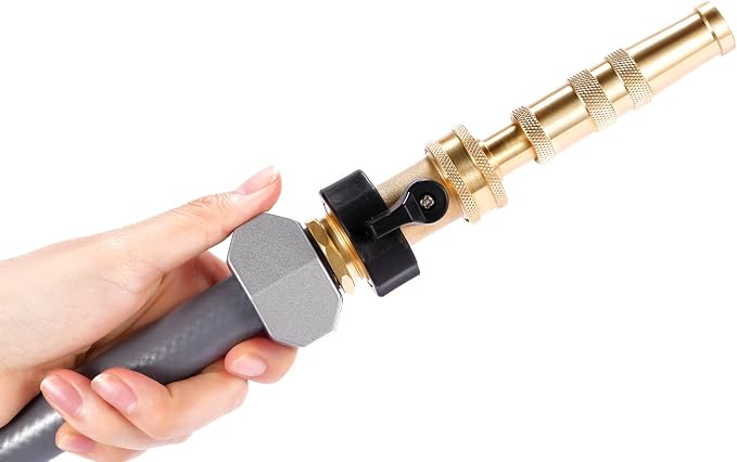 3/4" Brass Garden Hose Shut Off Valve,1-Way Restricted-Flow Water Shut-Off, Fits 3/4 Inch Hose Connector | 1-Way Restricted-Flow Water Shut-Off, Fits 3/4 Inch Hose Connector