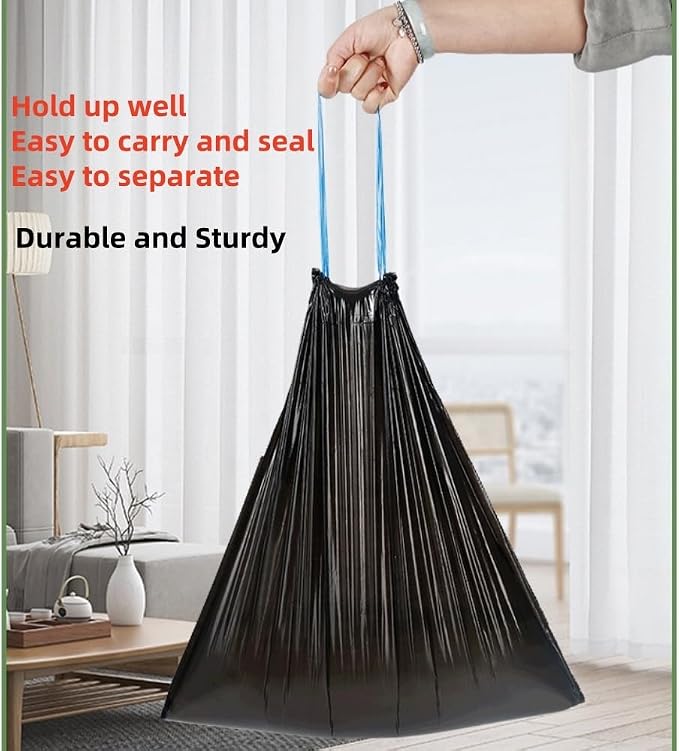5-6 Gallon Trash Bags, 0.6 Mil Drawstring Small Garbage Bags Unscented 18 Liter Extra Thick Plastic Wastebasket Liners, 4 Roll 4 Color, 70 Counts (Colorful)