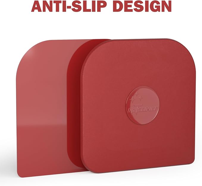 Pan Scraper, 5 Pcs Pot & Dish Scraper Plastic, Sturdy Scraper Kitchen Tool, Red | Pot Scraper Non Scratch for Cast Iron, Pot and Pan Cleaning, Food Scraper for Dishes, Home & Apartment Essentials, Red