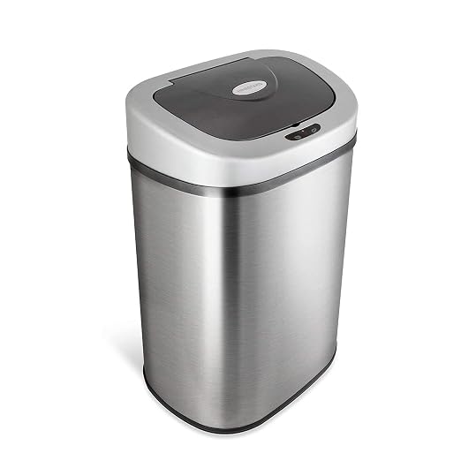 Automatic Touchless Kitchen Trash Can with Lid, Motion Sensor Trash Can for Kitchen, Bathroom, Living Room and Office, 21.1 Gallon/ 80 Liter, Stainless Steel…