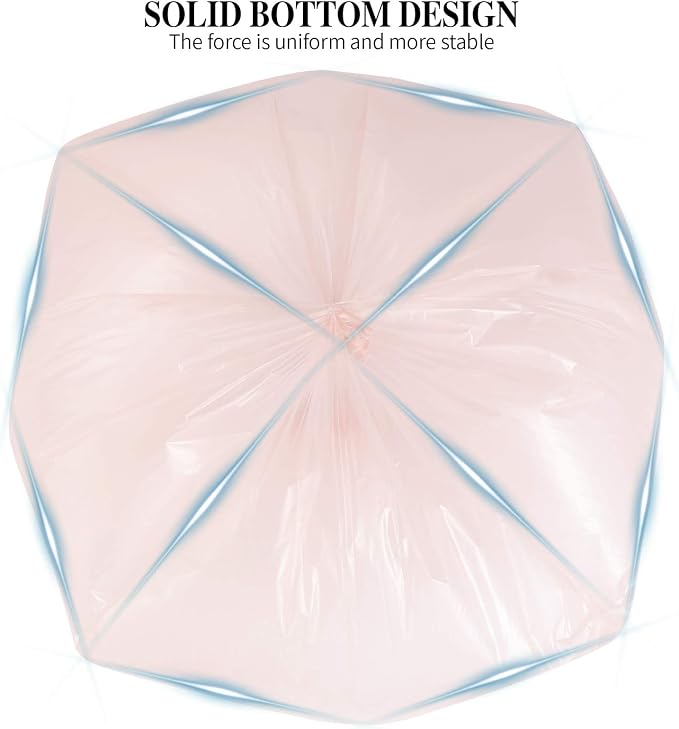 5 Rolls Small Trash Garbage Bags, 4 Gallon 200 Counts (Pink) | Strong Thin Material Disposable Kitchen Garbage Bags, Durable Plastic Trash Bags for Office Home Bedroom Garden Waste Bin