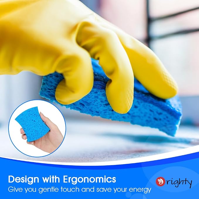 Orighty Non-Scratch Scrub Sponges, 24 Pack Kitchen Sponge Cleaning Sponge | Dual Side Sponges for Dishes, Kitchen Cleaning, Non-Stick Cookware, Washing Dishes, Bathroom, and Household